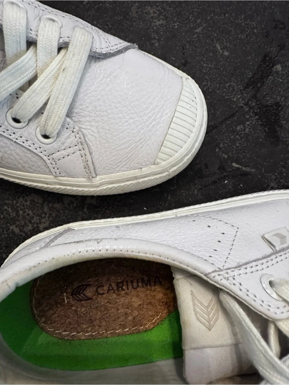 Women's White Low-Top Leather Sneaker